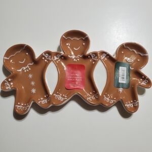 Gingerbread Shaped Ceramic Stoneware Snack Plate
